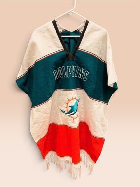 Miami Dolphins Poncho-Style Team Top in Teal, White & Orange